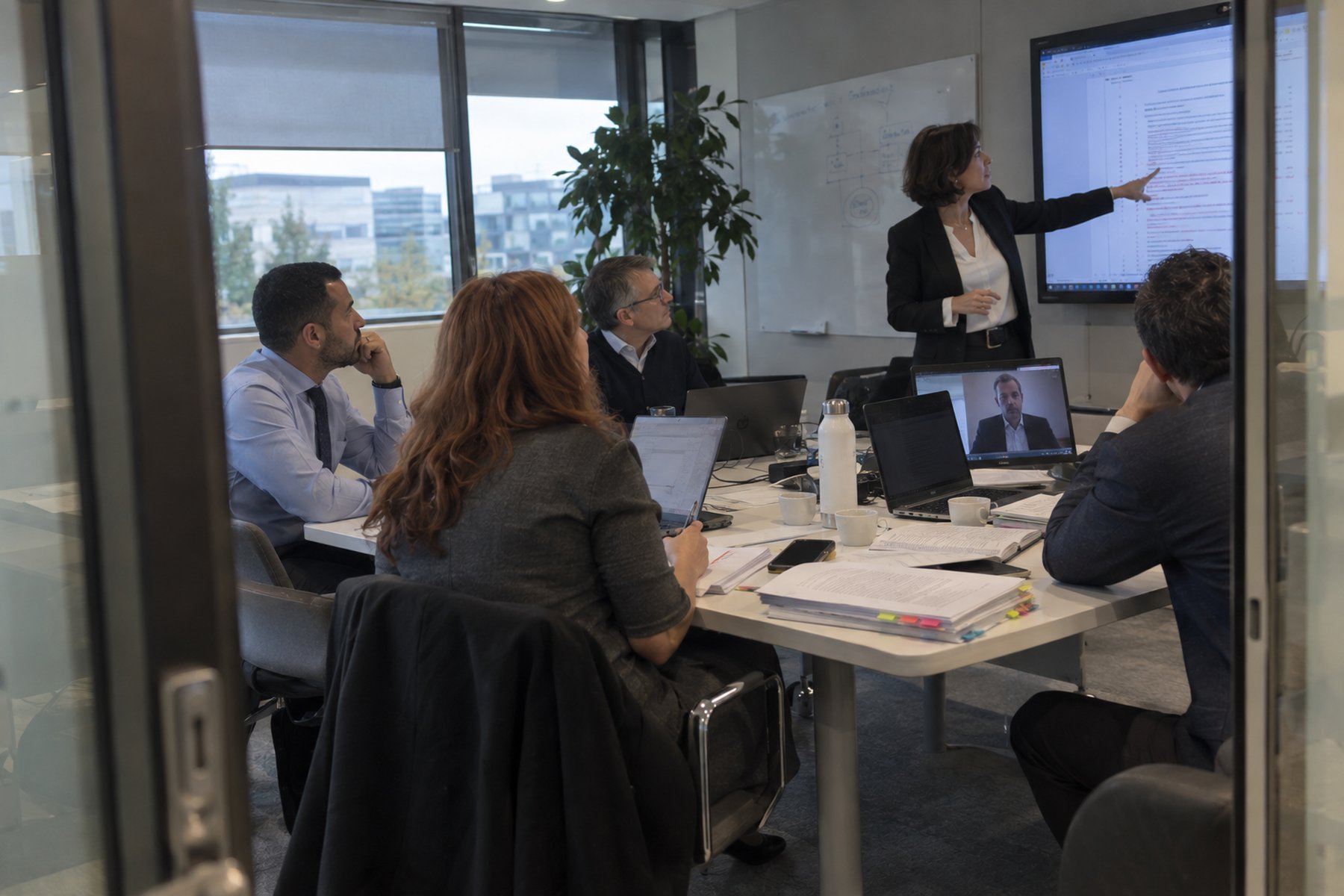Équipe juridique d’une entreprise en réunion